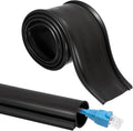 MECCANIXITY 3.3ft Cable Management Sleeve, 1 Inch ID Flexible Cord Wires Hider Cover Insulation Snap-fit Protector for Substation, High-Voltage Electrical Networks, Black