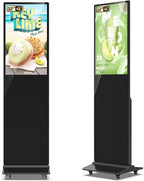 32/43/55/65 Inch Digital Signage Display, LCD Screen Advertising Display Kiosk Interactive Totem Floor Standing Auto AD Player with USB/HDMI/WiFi Android OS (32'' Non-Touch)