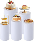 Wedding Round Cylinder Stands, Party Cylinders Set of 5 Stand, Acrylic Round Pedestal Stand for Wedding Birthday Party 19.6'', 21.6'', 23.6'', 29.5'', 35.4'' H