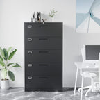 Lateral File Cabinet with 5 Drawers - Metal Steel Filling Cabinets for Home Office - Lockable Storage Cabinet for Hanging Files Letter/Legal/F4/A4 Size-Assembly Required