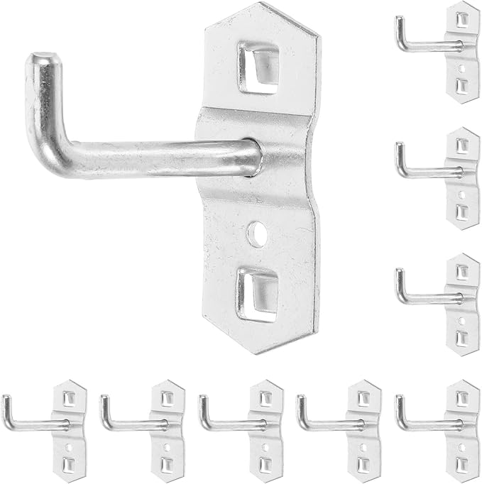 Zerodeko 10pcs Heavy Duty Metal Pegboard Hooks Set for Garage Wall Storage Small Pegboard Organizer Accessories for Hanging Tools Crafts Kitchen Utensils and Retail Displays