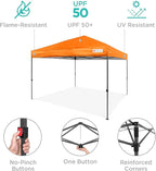 Best Choice Products 10x10ft 1-Person Setup Pop Up Canopy Tent Instant Portable Shelter w/ 1-Button Push, Case, 4 Weight Bags - Orange