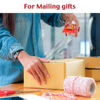 Packing Tape with Dispenser, 6 Packs Noiseless Clear Packaging Tape for Shipping Packaging Moving Tape for Boxes, Strong Adhesive, Smoothly and Quietly, 1.96 Inch X 33 Yards