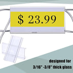 Kathfly 50 Pcs Plastic Wire Shelf Label Holder, Sign and Ticket Holder Clips with Paper Insert Area 3"x1.25" Compatible with Metro 1-1/4 Inch Shelves, Label Inserts Included