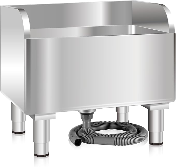 Commercial Floor Mop Sink，Stainless Steel Mop Service Basin，Floor Mount Mop Sink,Vertical industrial Sinks for balconies laundry rooms industries Restaurants (23.6”×16.1”×21.6”inch)