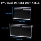 80pcs Plastic Label Holder Retail Sign PVC Clear Shelf Label Holder on Hook (Includes 100 Pieces Label Inserts) (1.65H*3.15L inch / 4 * 8 cm)