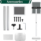 Heavy Duty Pedestal Sign Holder for Display, 8.5 x 11 inches Adjustable Floor Standing Sign Holder with Weighted Base , Vertical and Horizontal View Sign Stand for Indoor/Outdoor Advertising，Silver