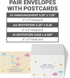 GotPrint Custom Envelopes 5x7 | White #A7 Envelope for Announcements, Invitations, Wedding, Postcards, Mailing | Personalize - Upload Design, Add Text or Logo | 5.25x7.25, 250Qty