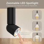 LED Ceiling Picture Lights with 6000mAH Rechargeable Battery Powered, Cordless Painting Wall Lamps Sconces with 4 Brightness&Color Temp,CRI≥95, Indoor Spotlight for Art Display Photo Portraits Gallery