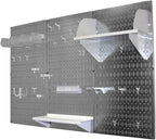 Wall Control Pegboard Organizer 4 ft. Metal Pegboard Standard Tool Storage Kit with Galvanized Toolboard and White Accessories