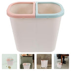 Dry Wet Separation Kitchen Garbage Can Narrow Dual Compartment Trash Bin for Home Office Compact Space-Saving Wastebasket Efficient Sorting for Bathroom and Kitchen