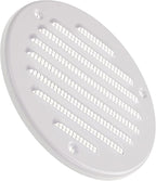 Vent Systems - 4 Inch (Inner) Pack of 10 White Metal Round Soffit Air Vent Grille Cover, Register air Vent Deflector, Louver - Built-in Mesh - HVAC for Bathroom, Home Office, Kitchen 5 Inch (Outer)