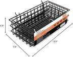 INCLY 4 Pack Pegboard Baskets Bins Set, 4 Size Square Style Black Metal Wire Basket for Any Peg Board Organizing Tools, Pegboard Accessories for Workbench Garage Wall Storage Attachments