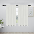 Easy-Going Rod Pocket Blackout Curtains for Bedroom, Room Darkening Window Curtains for Living Room, Thermal Insulated Noise Reduction Solid Window Drapes, 2 Panels(34x54 in, Ivory)
