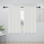 Easy-Going Rod Pocket Blackout Curtains for Bedroom, Room Darkening Window Curtains for Living Room, Thermal Insulated Noise Reduction Solid Window Drapes, 2 Panels(34x54 in, Ivory)