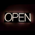 HiNeon Neon Open Sign 20inx7in LED Open Sign w/Remote Controller, Electric Light Up Open Sign for Business Store, w/Hanging Chain for Shop Windows, Direct Plug-In w/ 12V Power Adapter, Warm White