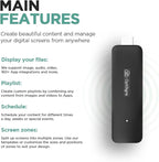 OptiSigns OptiStick Digital Signage Player - Android-Based 4K UHD HDMI Stick, Quad Core, WiFi/Ethernet, Remote Screen Management