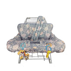 ICOPUCA Shopping Cart Cover for Baby, 2 in 1 cart Cover for Babies N high Chair Cover, Padded Grocery cart seat Cover for Baby Girl boy, with 1” Thick/Removable/Reversible Cushion, Flowers;