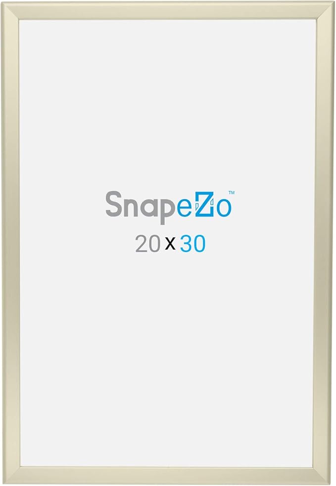 SnapeZo Poster Frame 20x30, Off-White, 1.25 Inch Aluminum Profile, Front-Loading Snap Frame, Wall Mounting, Professional Series