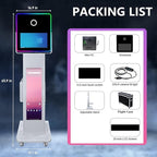 29in LCD Display Photo Booth Machine with 15.6in Mirror Touch Screen Selfie Station Shell Stand DIY Photobooth Machine with RGB Light for Parties Weddings Event (Photo Booth Machine)