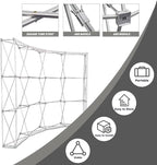 Custom Curved Pop Up Displays Trade Show Backdrop 7.5x10 FT Tension Fabric HD Banner Printing Banner Pop-up Display Stand Trade Show Booth Display for Business Corporate Wedding Mall
