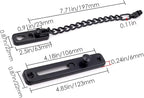 6 Pack Door Chain Lock, KINJOEK Stainless Steel Security Chain Guard with Spring Anti Theft Press Lock, Heavy Duty Polished Door Latch with Screws, Black