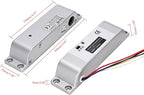 Electric Drop Bolt Lock with 4 Remote Controls Fail Safe Door Access Control Kit with Power Supply and Exit Button Easy DIY Install for Home/Office Security