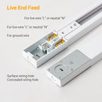 VANoopee 5-Color 6-Light LED Track Lighting Kit with 6.6FT H Type Track Lighting Rail, LED Track Light Heads Dimmable Modern Kitchen Track Lighting Fixtures Ceiling Spotlight, CRI90+ 10W 800lm White