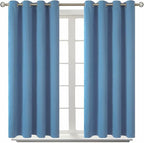 BGment Blackout Curtains for Bedroom - Grommet Thermal Insulated Room Darkening Curtains for Living Room, Set of 2 Panels (52 x 45 Inch, Faded Denim)