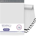 White Large Poly Mailers 19x24 Inch | Strong Adhesive Self-Seal Mailer Bags | Tear, Tamper, Water Resistant Shipping Envelopes | Thick Strong polymailer Bags XL Clothing Shipping Bags | 100 Pcs Bulk