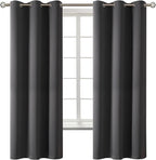 BGment Dark Grey Blackout Curtains for Bedroom, Black Out Curtains 63 Inch Long Thermal Insulated Sunlight Blocking Window Treatment Drapes, Set of 2 Panels, 42 x 63 Inch