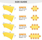 SEPARO 2 Pack 6 Ft Yellow Table Cover Fitted Rectangular Tablecloth Stretchable Fabric Table Cloth 6 ft Wrinkle-Free for Party Tradeshows Banquet Weddings Cocktail