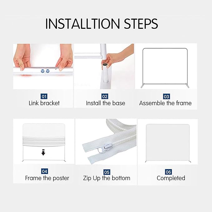 Customizable Tension Fabric Display Backdrop,Stand Banner with HD Printing for Trade Show,Exhibition,Booth,Conference,Weddings,Party,Quick Curtain Show(Frame+Double-Sided Print 7.5x13ft)