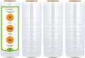 PSBM Stretch Wrap, 4 Pack, 17 Inch x 1476 Feet, 83 Gauge, Clear Plastic Cling, Cast Hand Stretch Film Rolls for Packaging Moving Packing Pallets