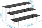 3 Tier Perfume Organizer Stand, Black Acrylic Risers Display Stands, Cologne Shelf Dessert Display for Party, Figure Stand Funko POP Shelves, Collection Cosmetic, Cupcake Stand Holder