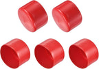 uxcell 5pcs Rubber End Caps 3 1/8"(80mm) ID Vinyl PVC Round Tube Bolt Cap Cover Screw Thread Protectors Red
