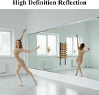 Ruomeng Home Gym Mirror, 48''x24''x2PCS Full Length, Large Frameless Body Mirror Tempered Glass for Gym, Workout, Yoga, Garage, Dance Studio