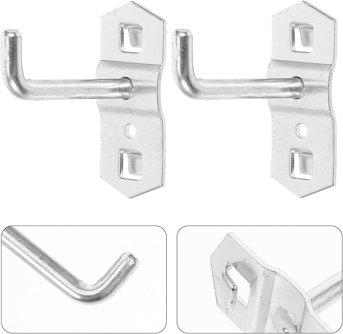 Garneck 10pcs Heavy Duty Metal Pegboard Hooks Set Rod for Garage Workshop Tool Storage and Craft Organization Bend-Resistant Hooks for Pegboards and Wall Panels