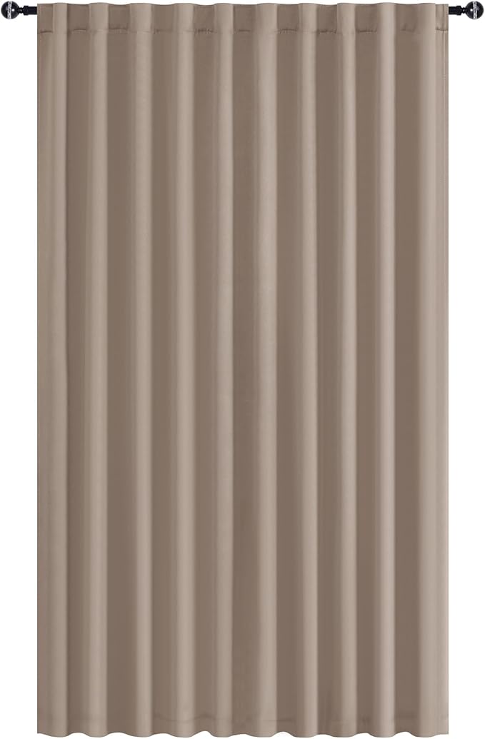 Hiasan Room Divider Curtains Patio Sliding Door Blackout Curtain Privacy Room Thermal Insulated Noise Reduction Panel with Back Tab & Rod Pocket for Bedroom Partition(80 x 84 Inches, Camel)