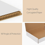 RLAVBL 30 Pack 12x9x2 Shipping Boxes, White Corrugated Cardboard Mailer Box for Packing Mailing Small Business