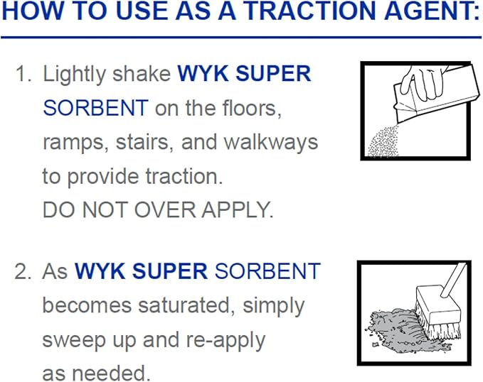 WYK Super Sorbent 2000 Series – 28 lb Box Industrial Liquid & Oil Absorbent and Traction Agent for Spills, Leaks & Safety Maintenance – Fast-Acting Multi-Purpose Spill Absorber by FryOilSaver Co