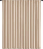 Hiasan Privacy Room Divider Patio Sliding Door Curtain Extra Wide Blackout Thermal Insulated Curtains with Back Tab & Rod Pocket for Bedroom Partition Living Room (120 x 108 Inches, Beige)
