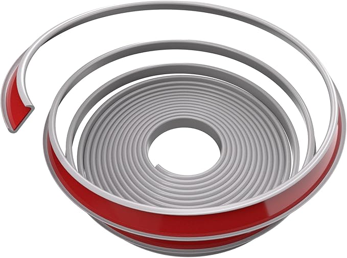U-Shape Edge Banding, 0.6 inch x 20ft Edge TPE Self Adhesive Veneer Edging Trim Flexible Edge Protector, Strip for Countertop Cabinets Table Restoration Shelves, Grey