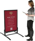 Displays2go 24 x 36 Inch Sidewalk Sign, Waterproof, Snap Frame, Spring Base, 2 Sided, Black (OWS2436B)