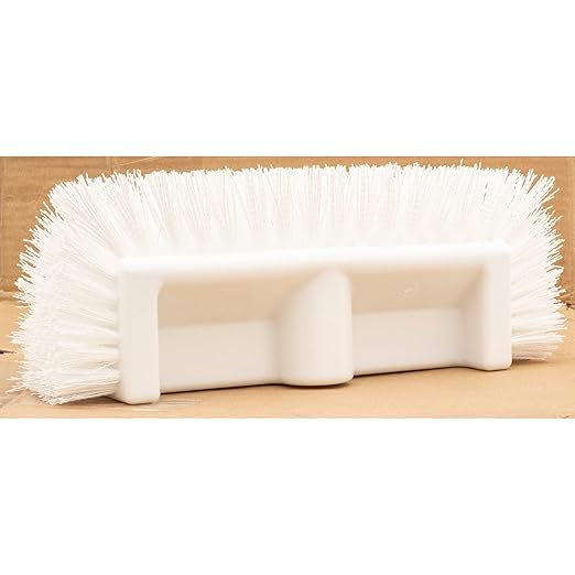 SPARTA Multi-Level Tile Scrub Brush 12" Wide Brush Head, Heavy-Duty Tile Cleaning Brush with End Bristles for Commercial Tiles, Tubs and Floor, Plastic, 12 Inches, White, (Pack of 12)
