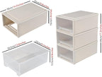 Gloreen 12 L Plastic Stackable Storage Drawers, 3 Packs Desktop Compact Drawer Box