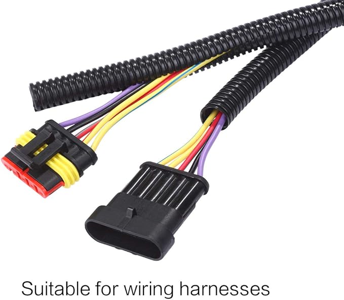 Alex Tech 50ft - 1/2 inch Split Wire Loom Tubing - Black