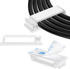 XHF 50 PCS Self Adhesive Cable Clips(L) White,Wire Clips Cable Management Wire Organizer Cord Holder for Under Desk, Car, Wall, TV PC Ethernet Cable
