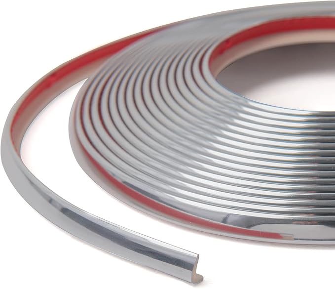 Art3d 20ft Outside Vinyl Corner Trim Peel and Stick for Tile and Wall Edges, Furniture Decoration Stainless Steel