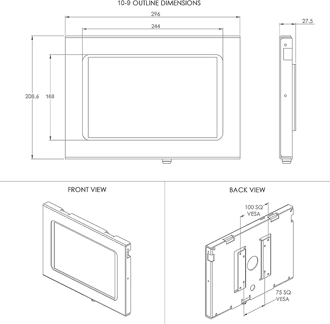 TABcare Locking Security Metal Case for Apple iPad Pro 11" 1st, 2nd, 3rd, 4th gen. for Kiosk, POS, Store, Show Display (White, iPad Pro 11 1/2/3/4)